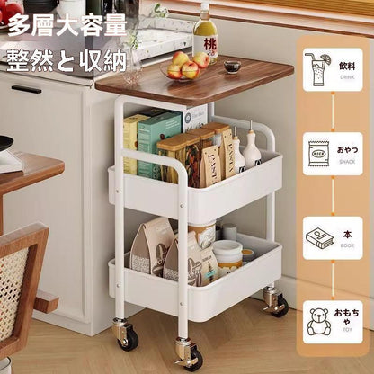 大人気！Hanpita™（ハンピタ）No.1✨ 北欧風 多機能収納ワゴンテーブル